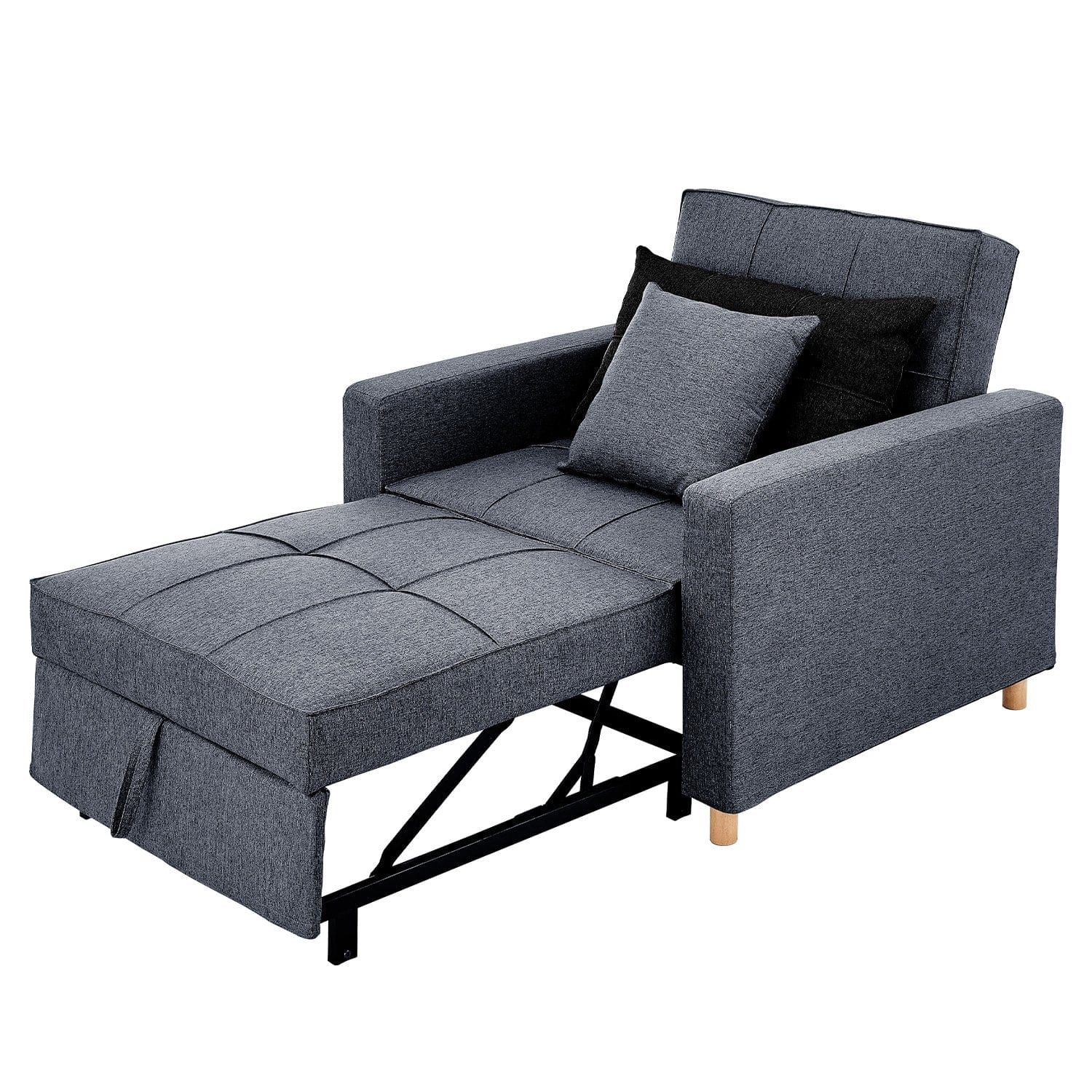 Suri 3-in-1 Convertible Lounge Chair Bed by - Blue