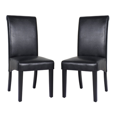 Swiss Wooden Dining Chairs Black 2x