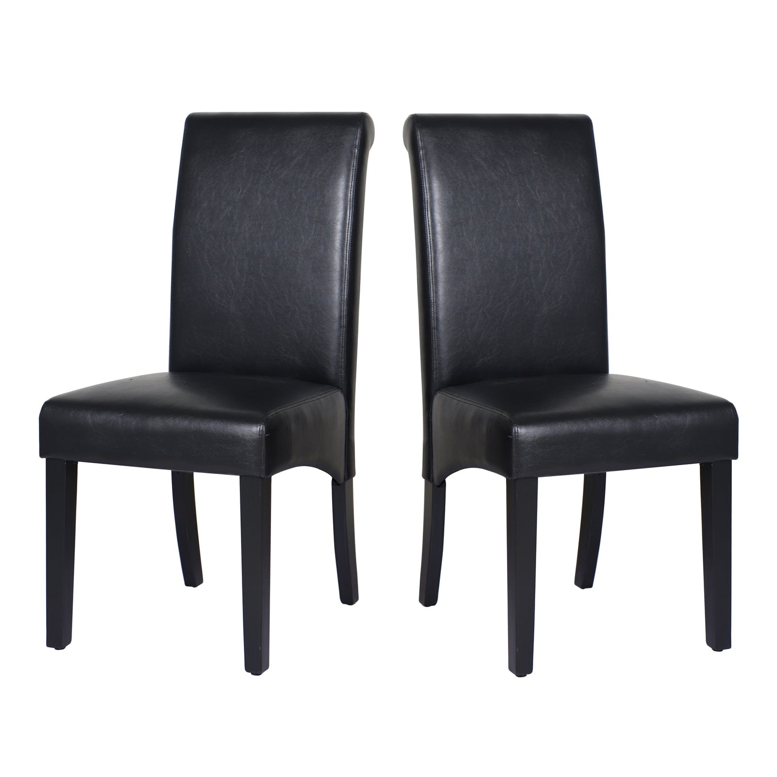 Swiss Wooden Dining Chairs Black 2x