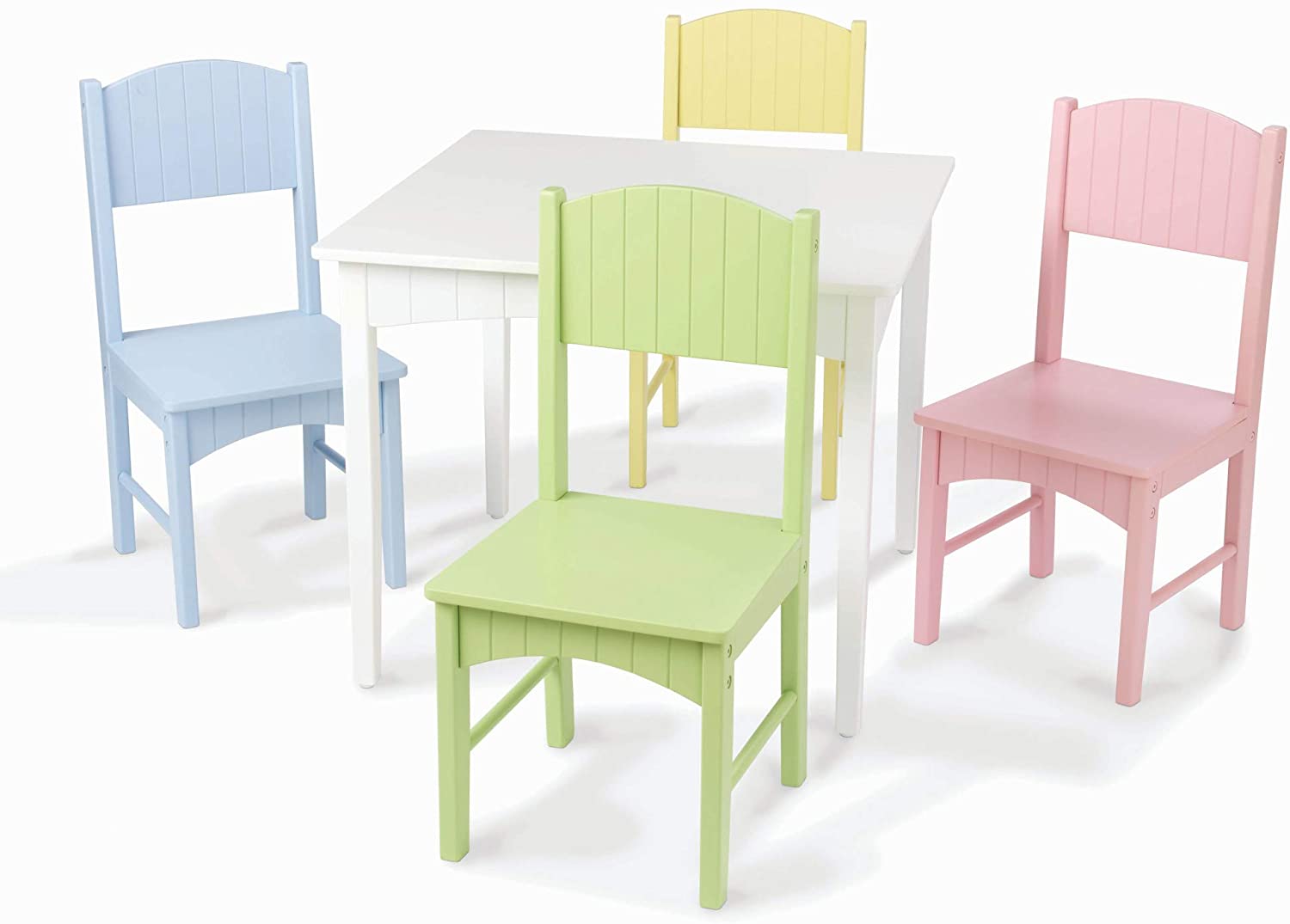 Table & 4 Pastel Chairs Set For Kids