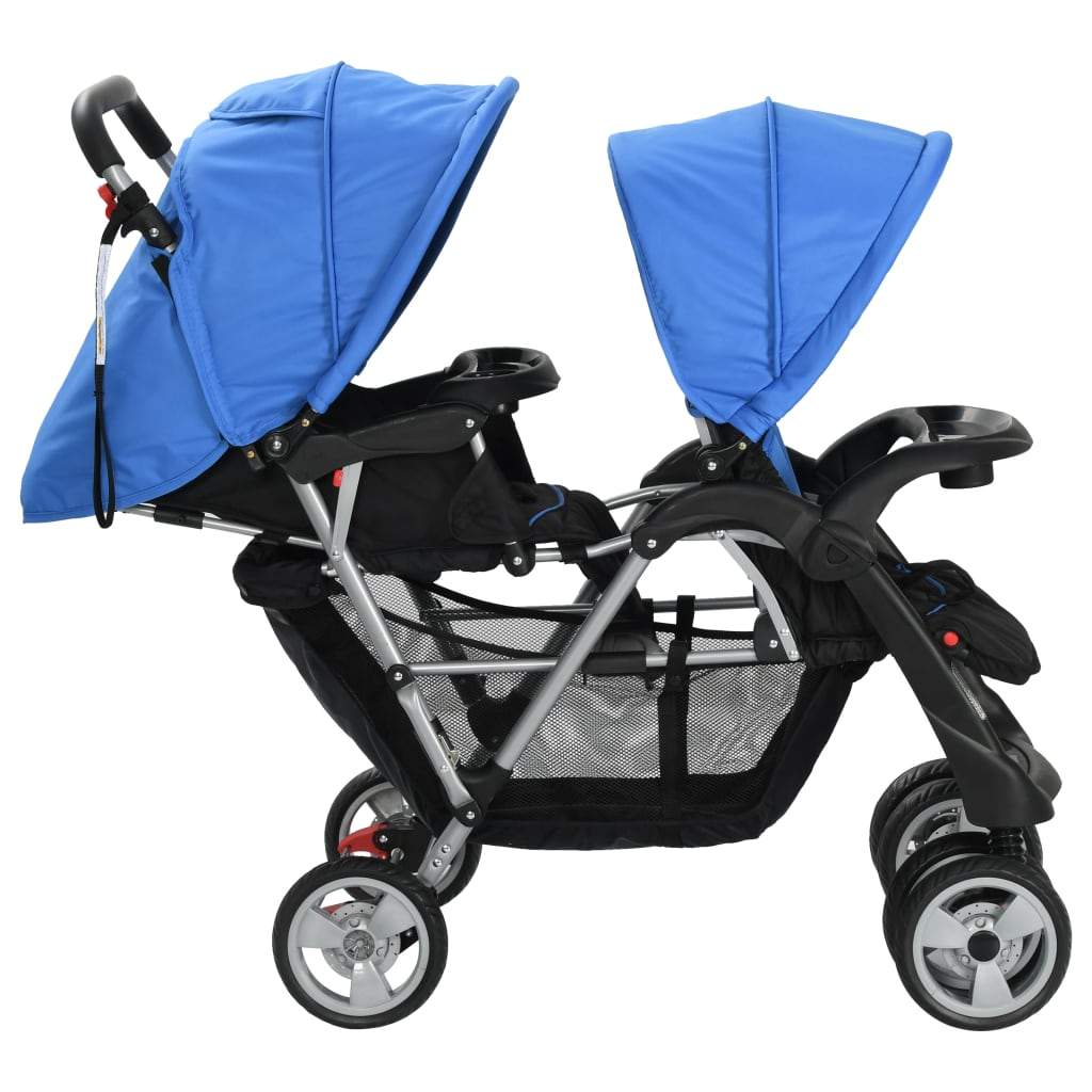 Tandem Stroller Steel Blue and Black