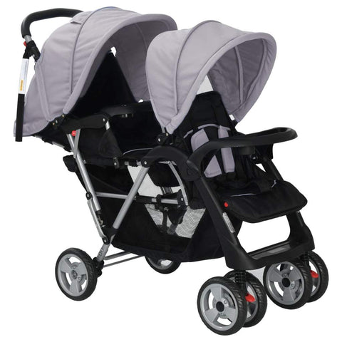 Tandem Stroller Steel Grey and Black