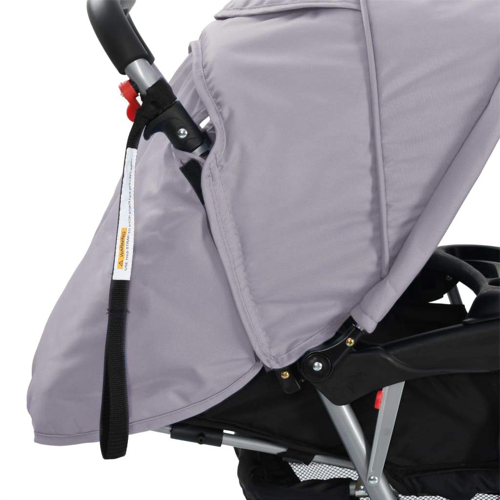 Tandem Stroller Steel Grey and Black