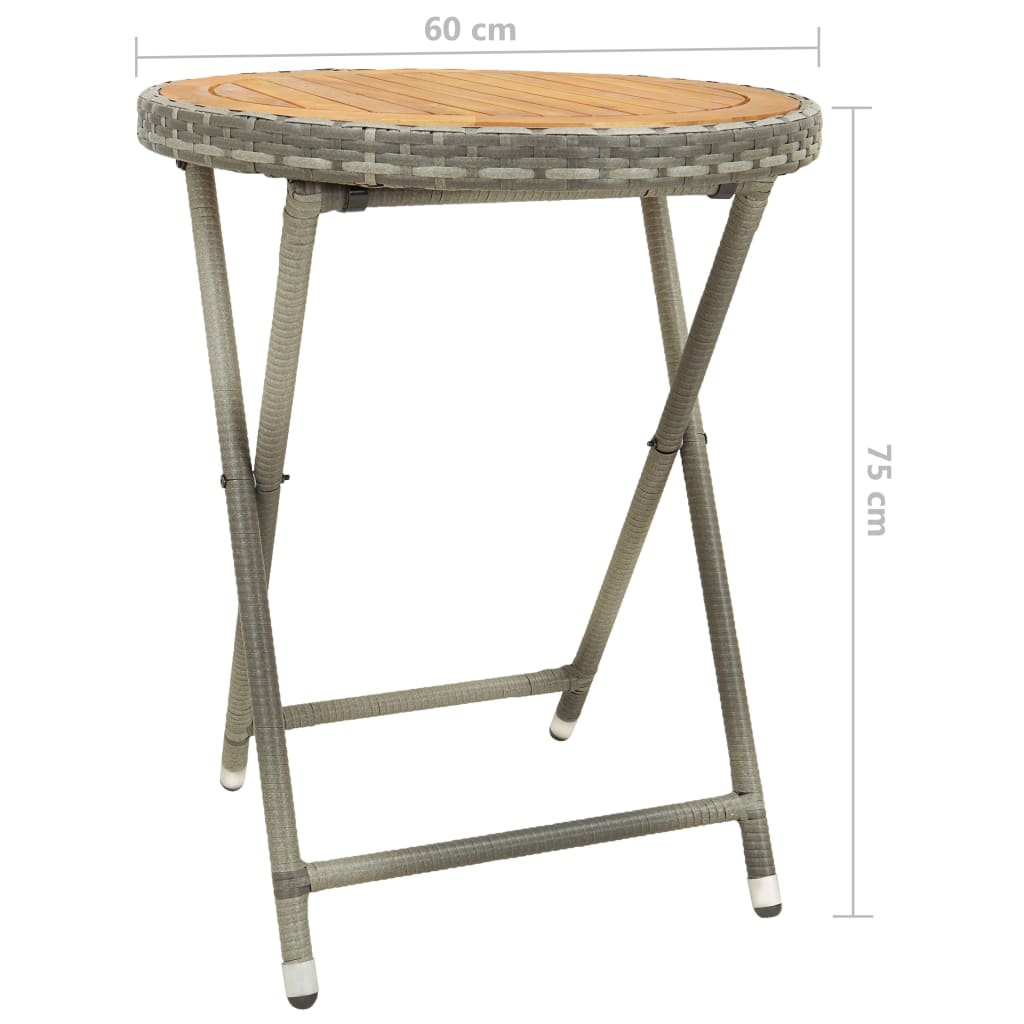 Tea Table Grey 60 cm Solid Acacia Wood