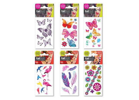 toys for infant Temporary Tattoo Set Of 6 Butterfly & Flower