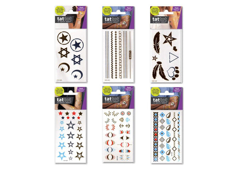 toys for infant Temporary Tattoo Set Of 6 Metallic Symbol
