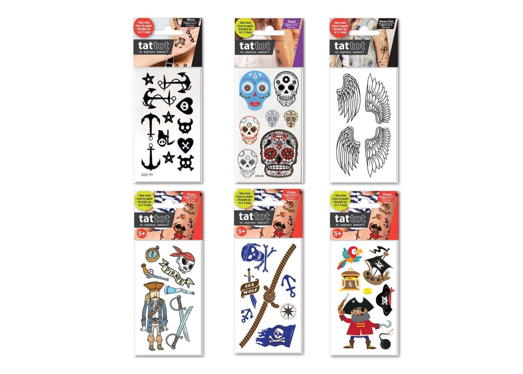 toys for infant Temporary Tattoo Set Of 6 Pirate