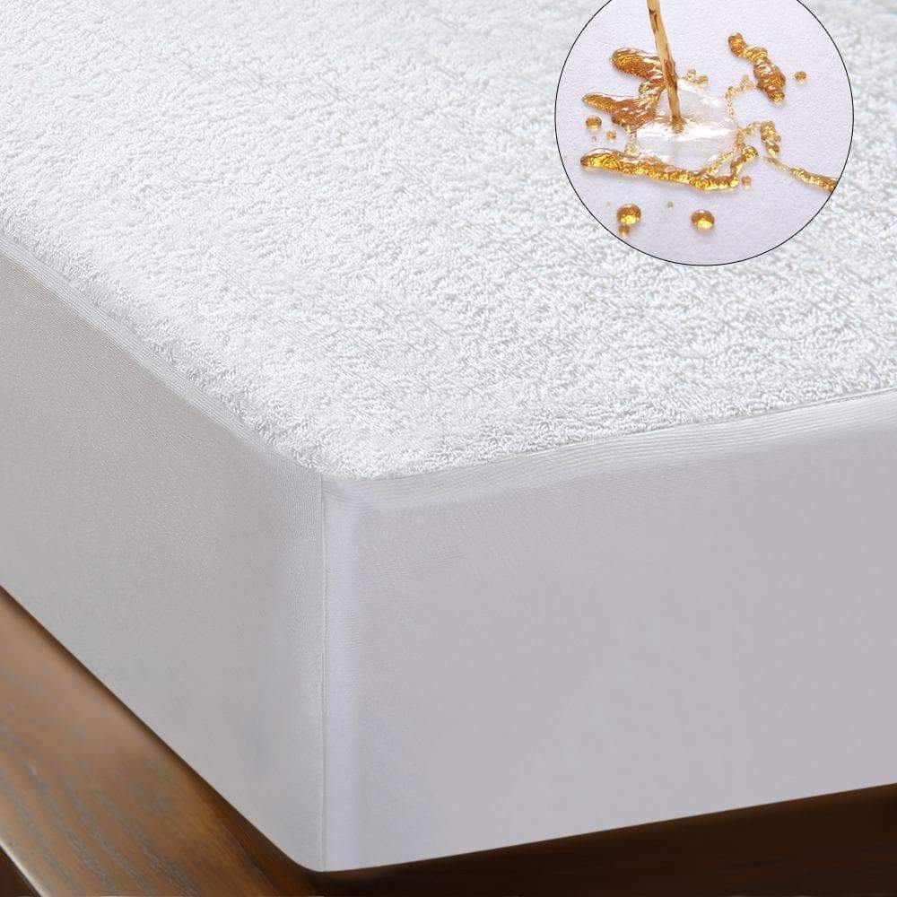 bedding Terry Cotton Waterproof Mattress Protector In Double Size