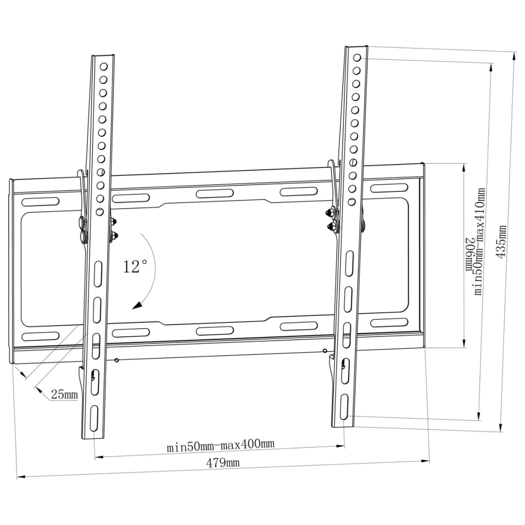 Tilt Wall Mounted TV Bracket 400 x 400 mm 23" - 55"