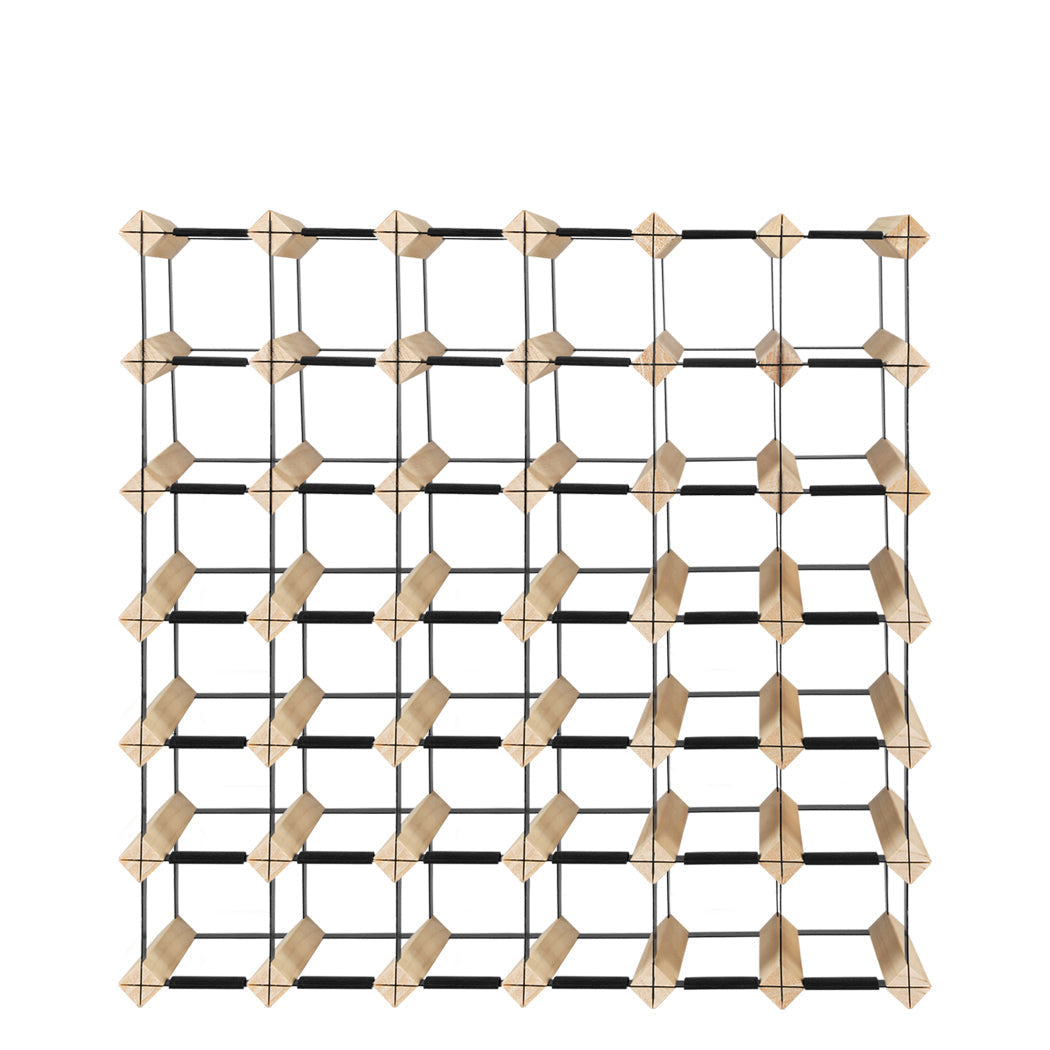 Timber Wine Storage Rack Wooden Cellar Organiser 42 Bottle Display Stand