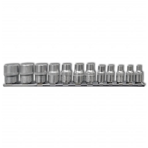 Torx Star Socket Set 12 pcs with Clip Strip