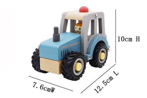 Tractor With Rubber Wheels Blue