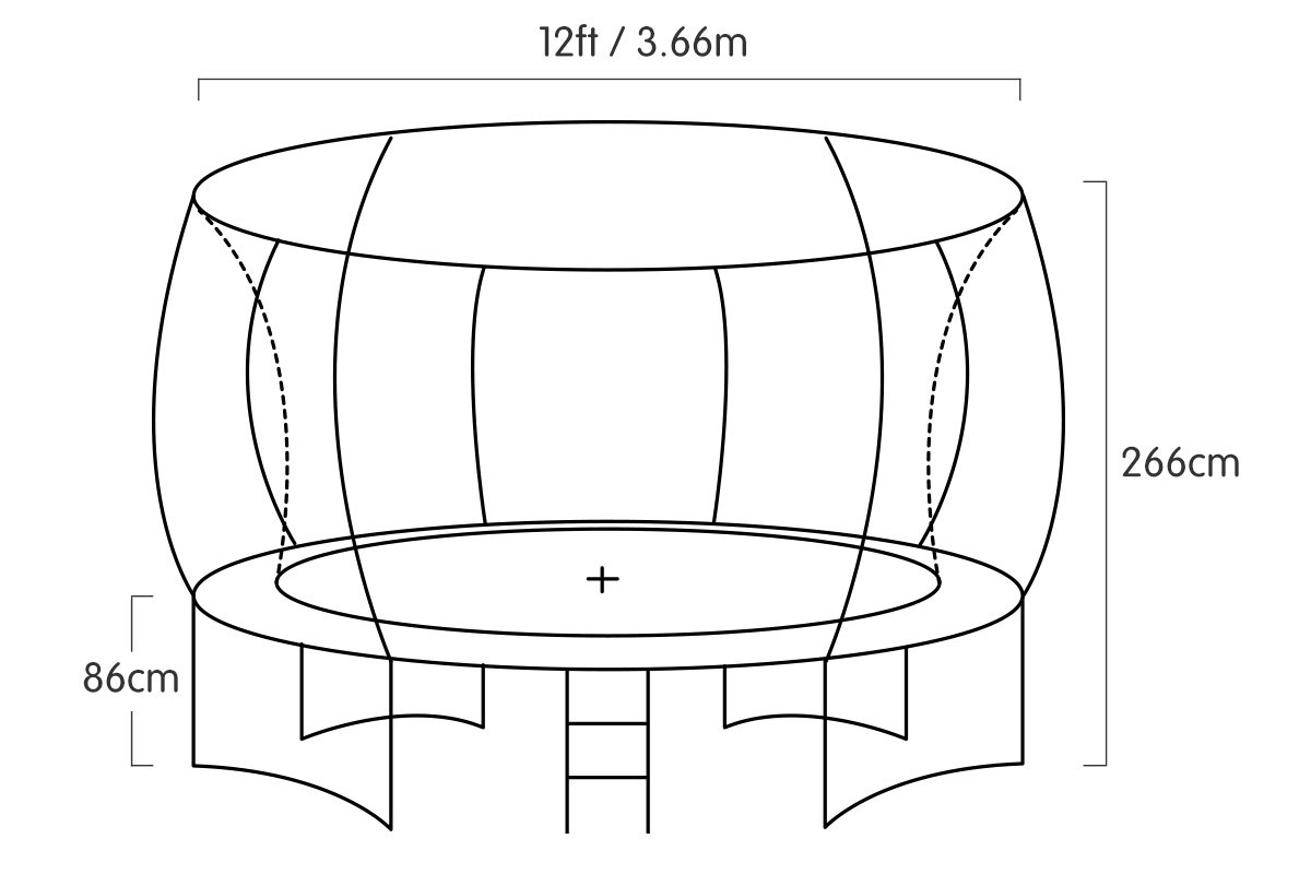 trampolines Trampoline 12 ft  Roof - Blue