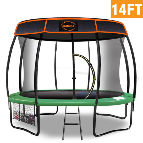 trampolines Trampoline 14 ft with Basketball set Roof - Green