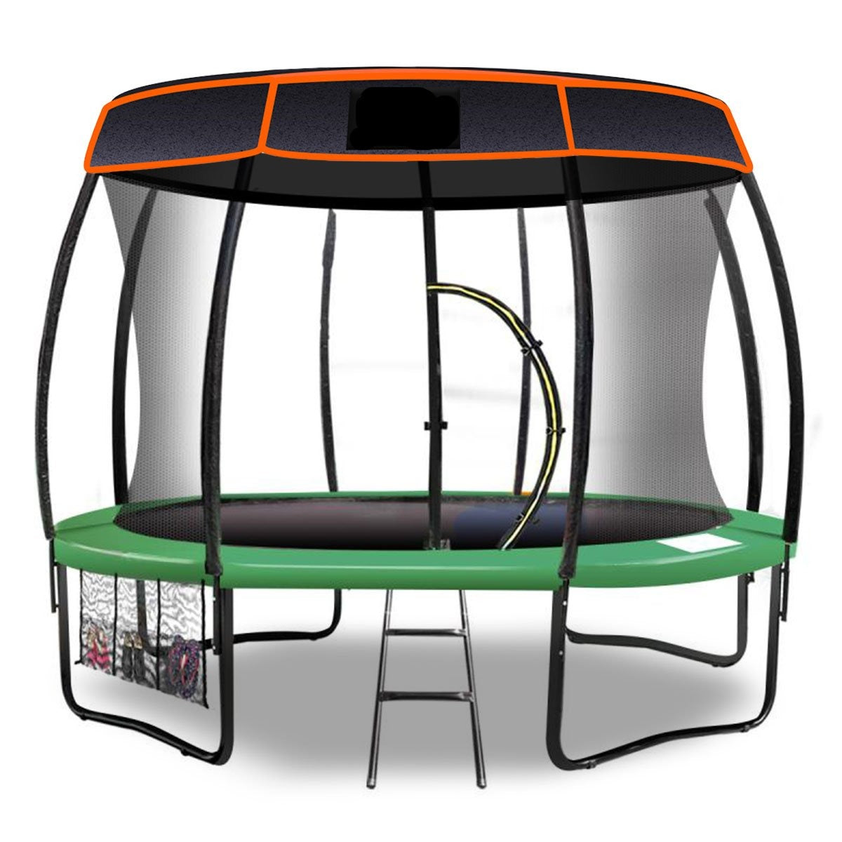 trampolines Trampoline 16 ft with Basketball set and roof - Green