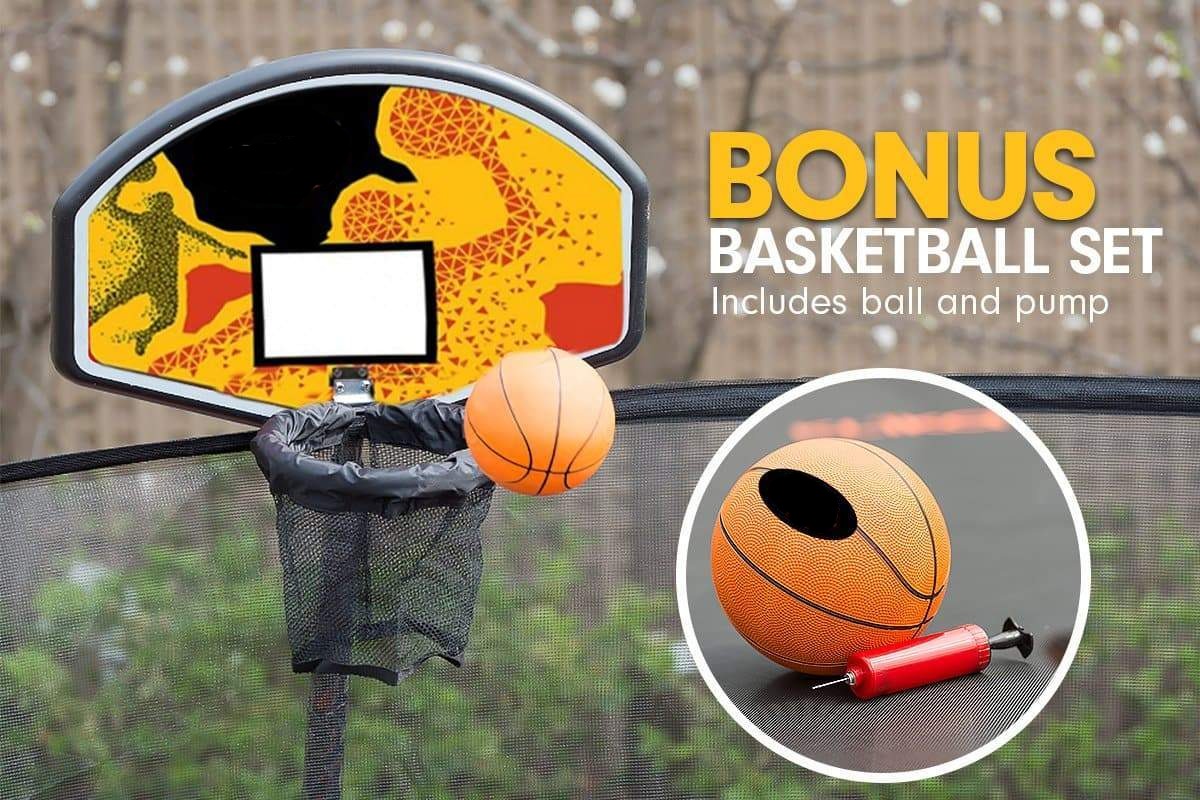 Trampoline 16 ft with Basketball set - Orange