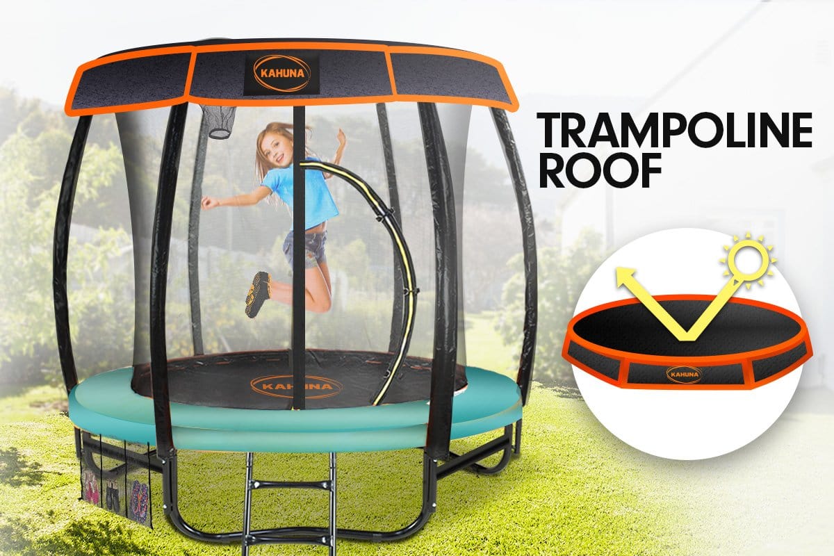 Trampoline 8 Ft With Roof - Green