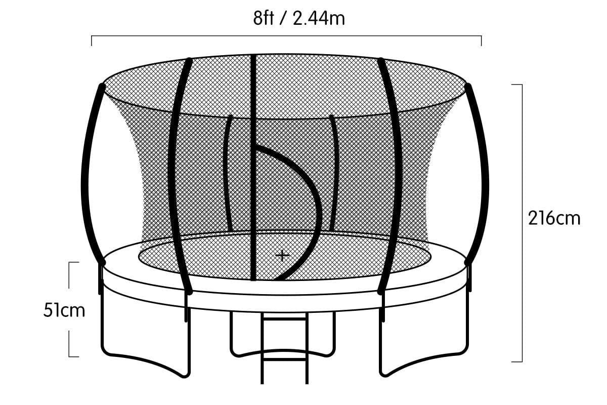 Trampoline 8 Ft With Roof - Green