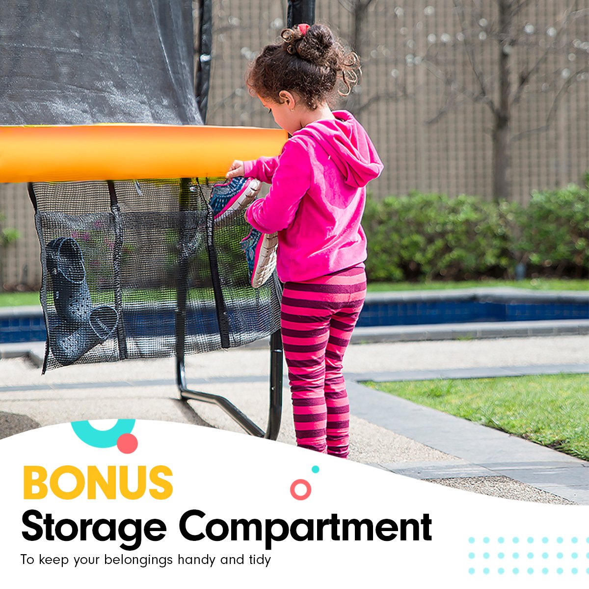 trampolines Trampoline 8 ft x 11 ft Rectangular Outdoor - Orange