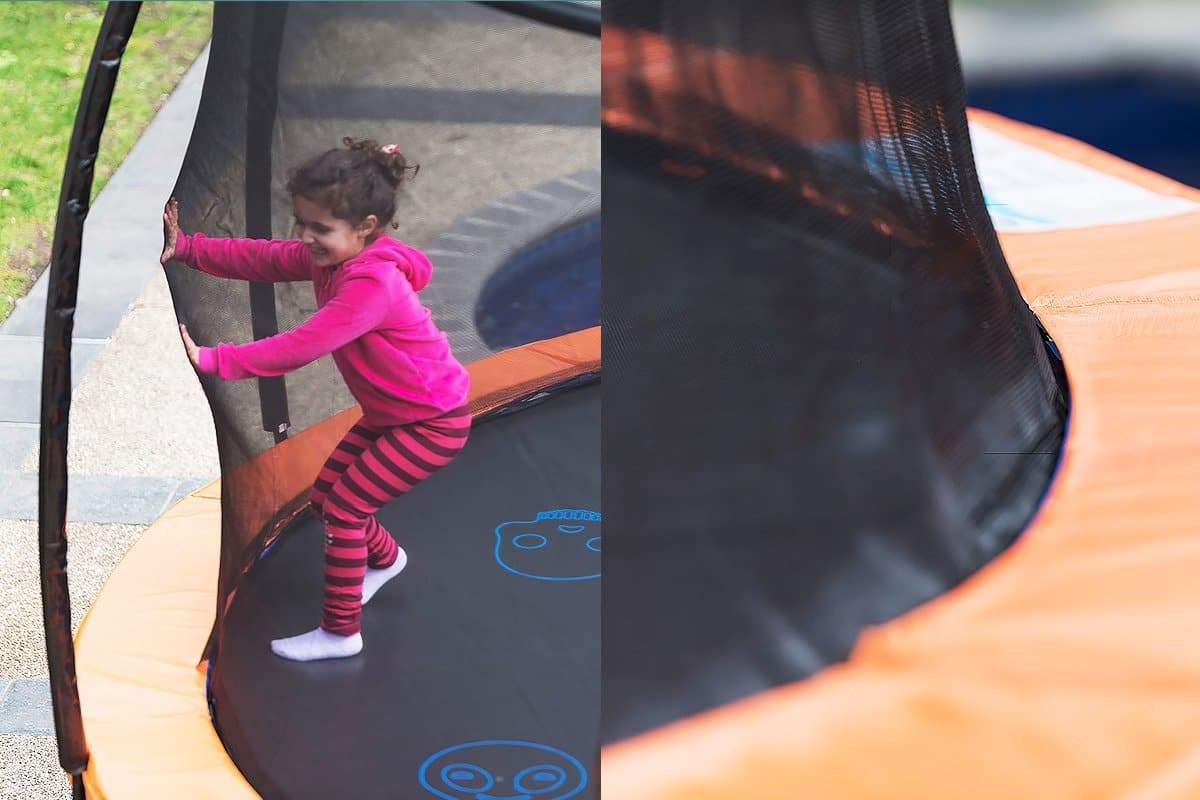 Kahuna Trampoline Pro 10ft - Reversible pad, Emoji Mat, Basketball Set