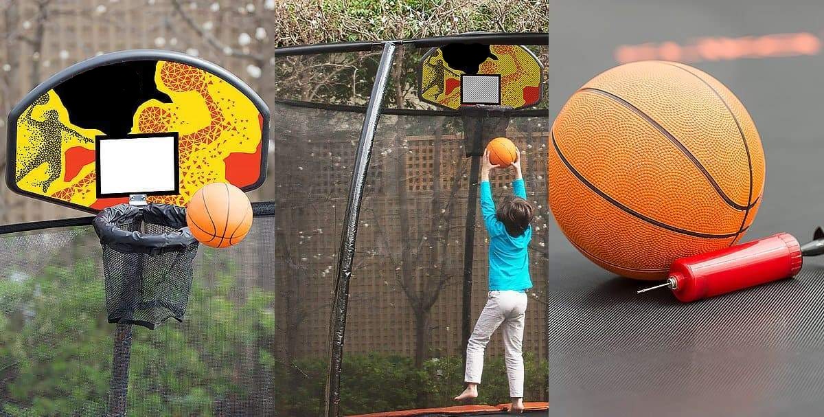 Kahuna Trampoline Pro 10ft - Reversible pad, Emoji Mat, Basketball Set