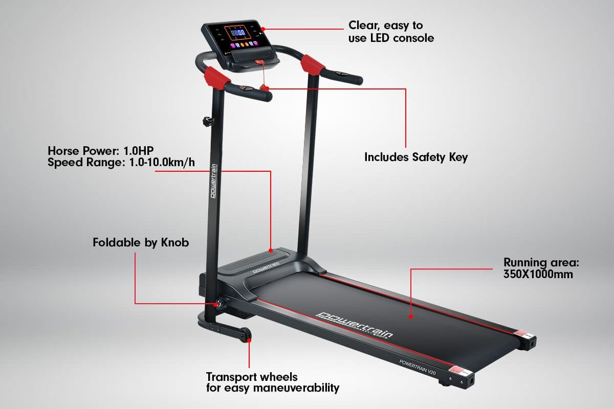 Treadmill V20 Cardio Running Exercise Home Gym - PowerTrain