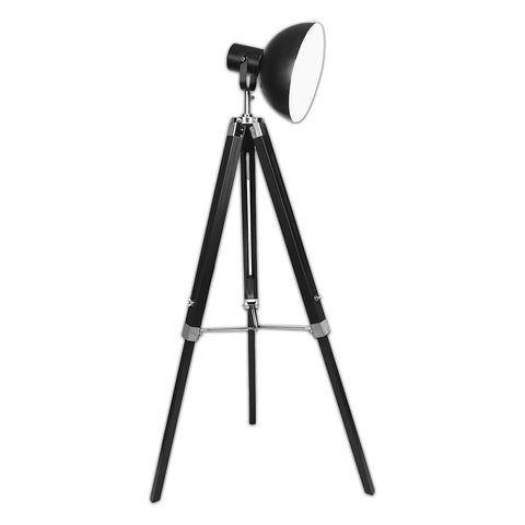 Tripod Adjustable Metal Floor Spot Lamp  Black