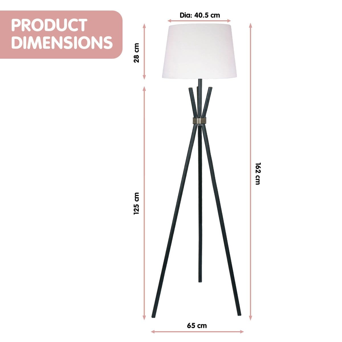 Tripod Floor Lamp In Metal And Antique Brass