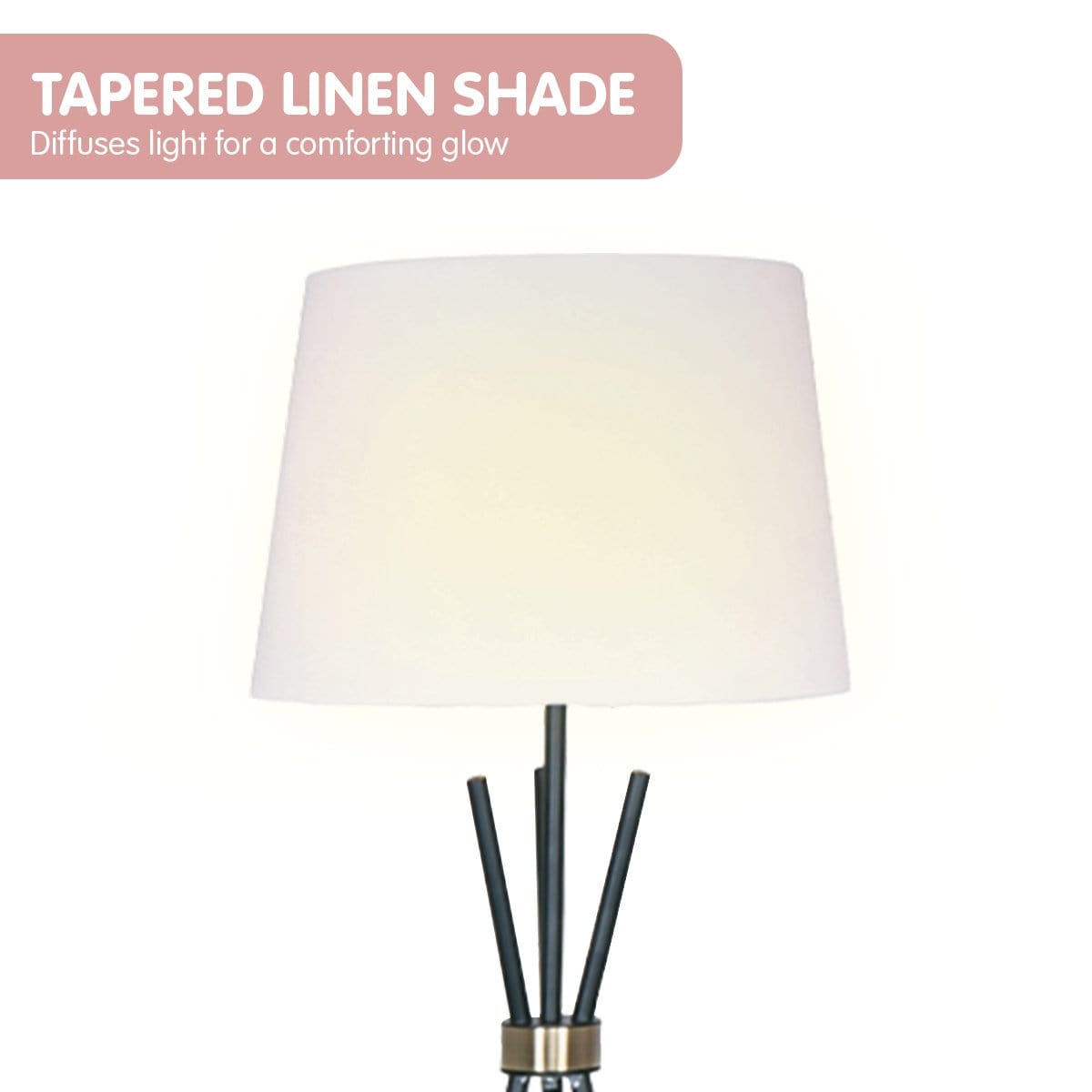 Tripod Floor Lamp In Metal And Antique Brass