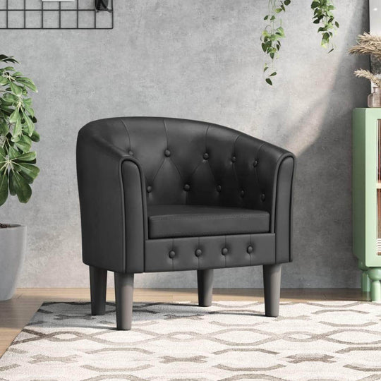 Tub Chair Brown/Black/White/Red Colour Faux Leather
