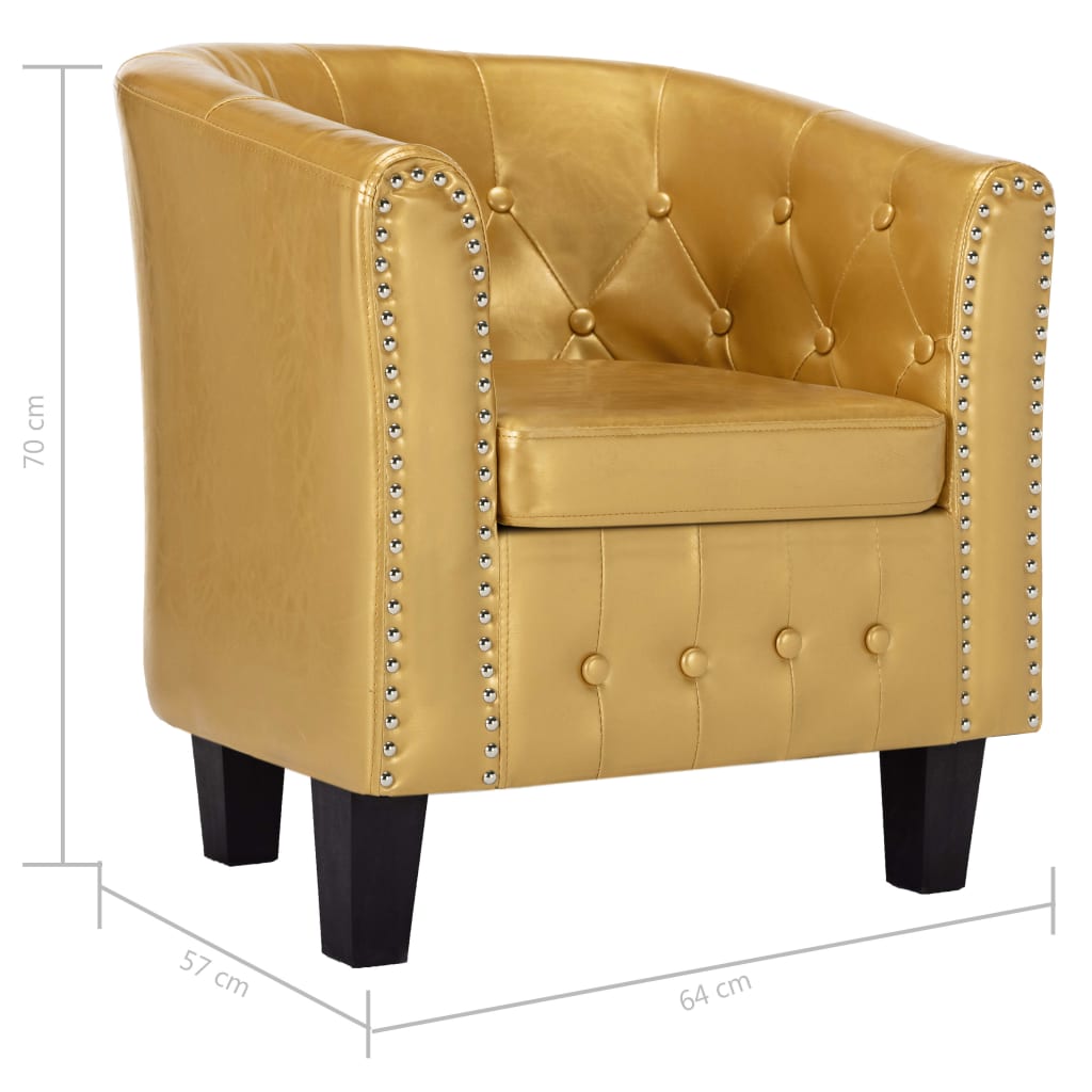 Tub Chair Shiny Gold