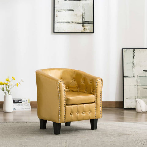 Tub Chair Shiny Gold