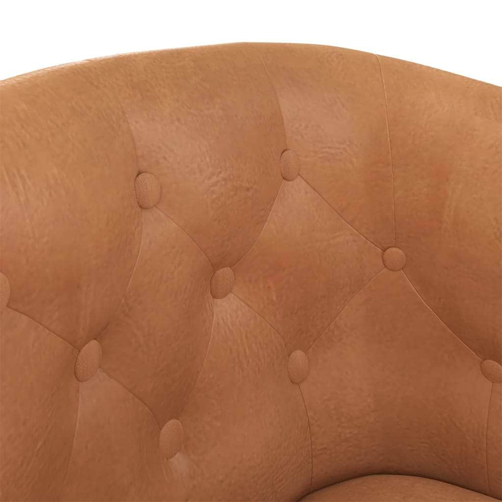 Tub Chair Silver/Brown/White Faux Leather
