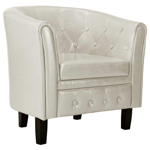 Tub Chair faux Leather White