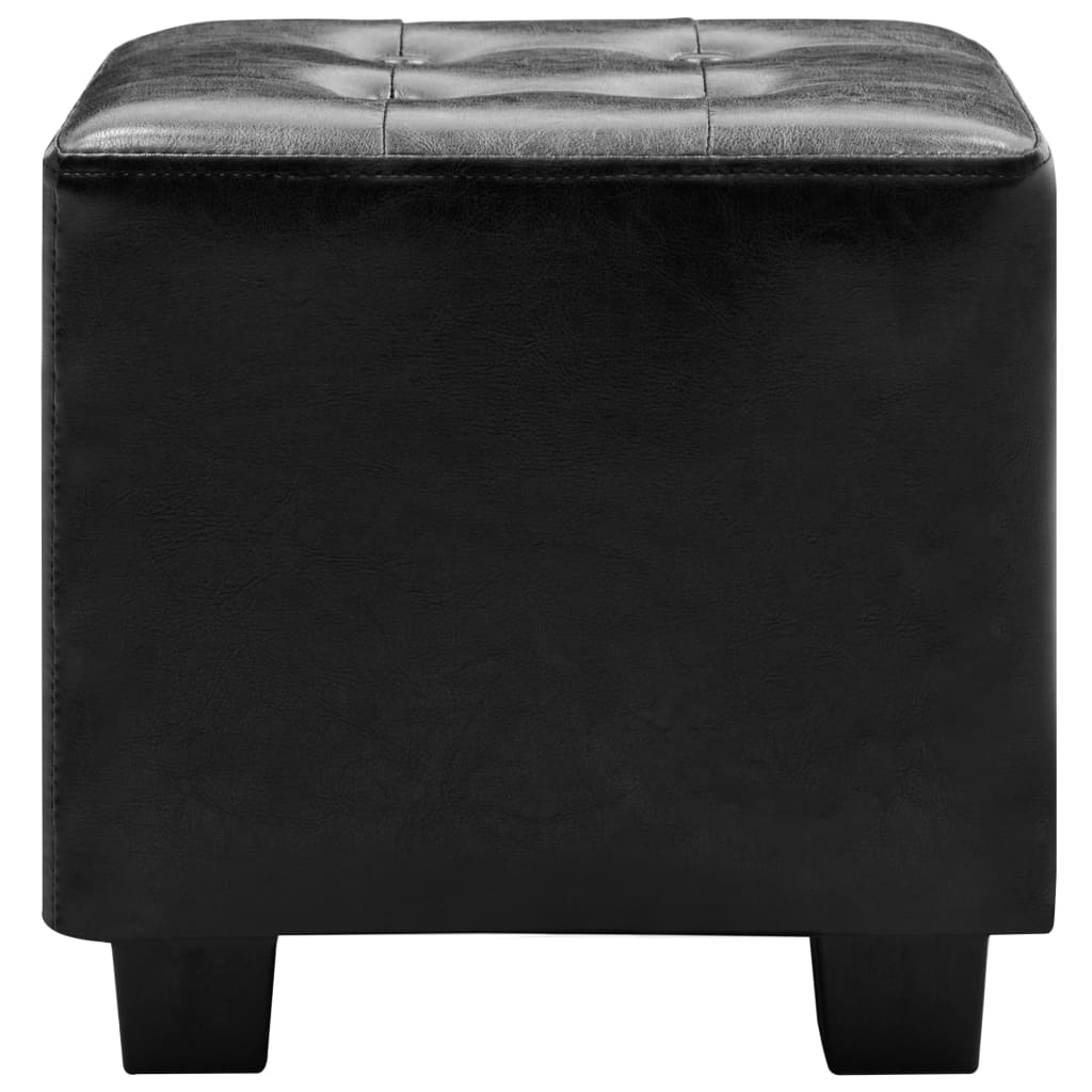 Tub Chair with Footstool Black