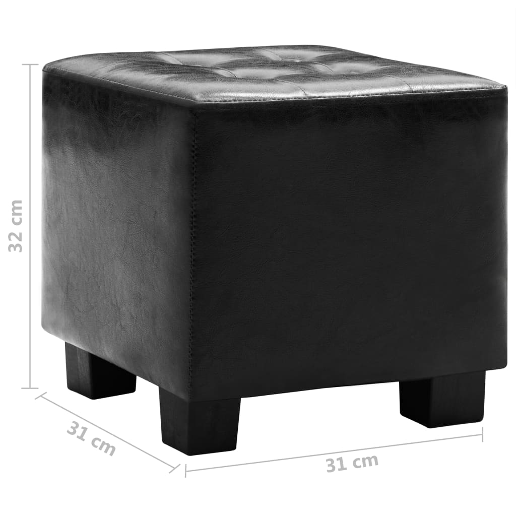 Tub Chair with Footstool Black