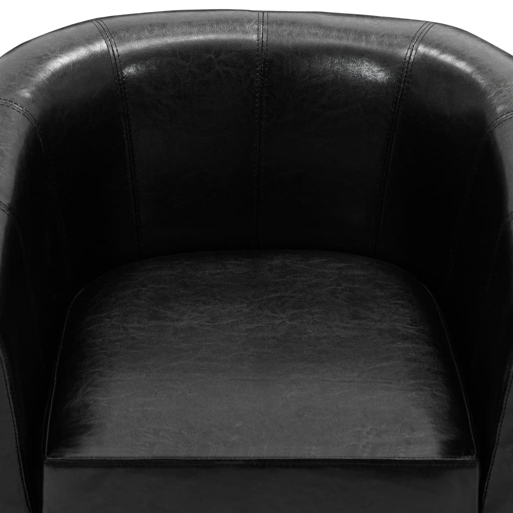 Tub Chair with Footstool Black