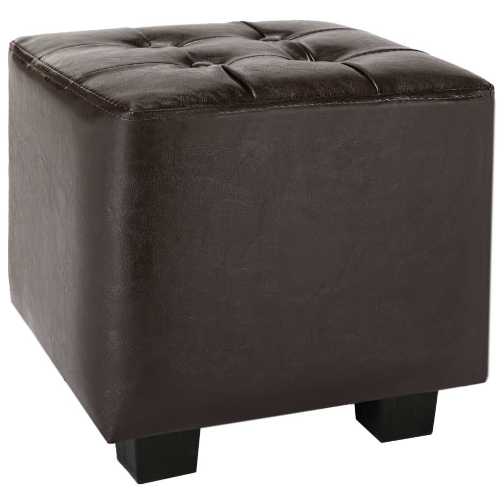Tub Chair with Footstool Brown