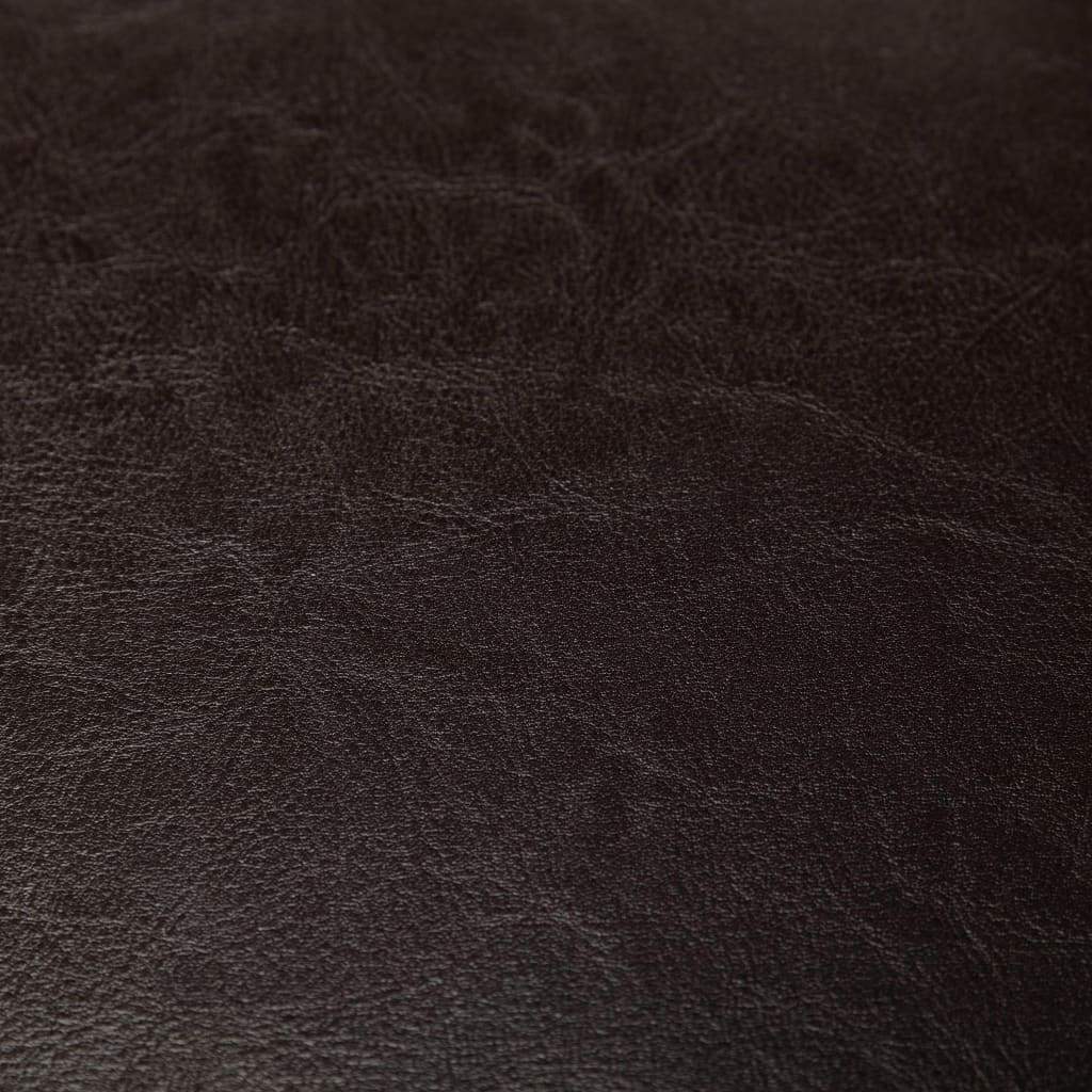 Tub Chair with Footstool Brown Faux Leather
