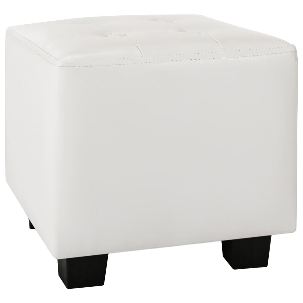 Tub Chair with Footstool White