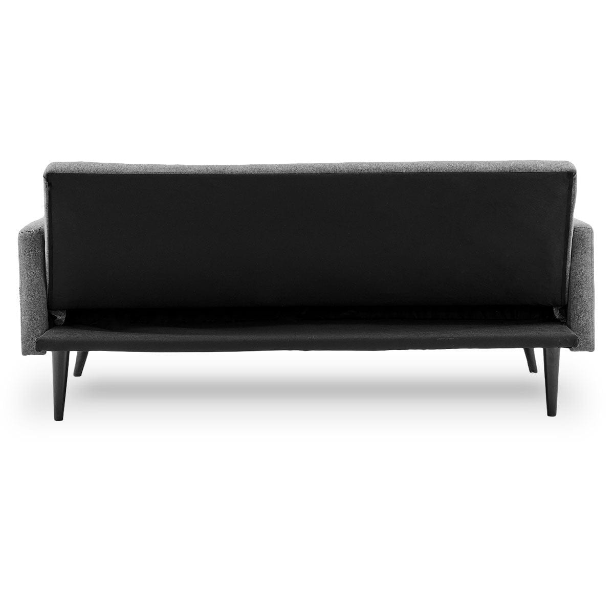 Tufted Faux Linen 3-Seater Sofa Bed With Armrests - Light Grey