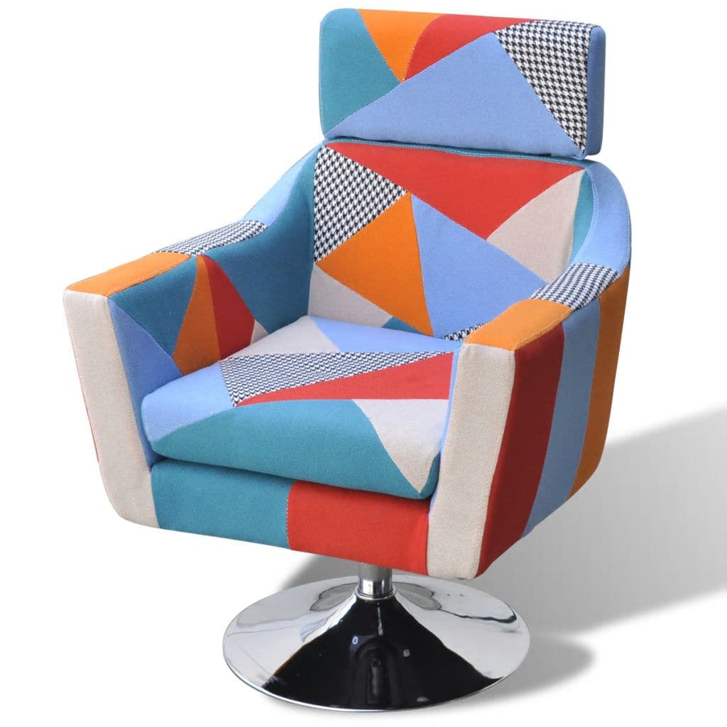 vidaxl50- TV Armchair with Patchwork Design Fabric