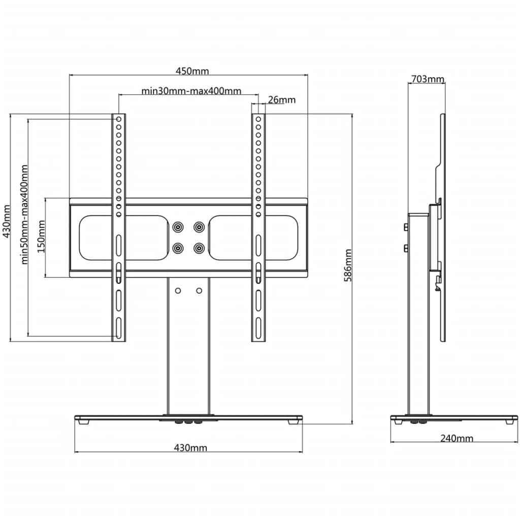 TV Bracket with Base 400 x 400 mm 23" - 55"