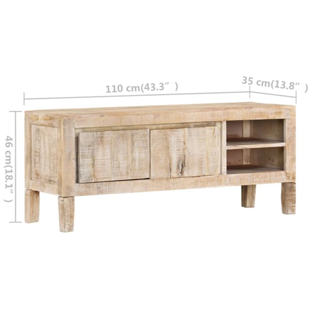 TV Cabinet 118x35x46 cm Solid Mango Wood