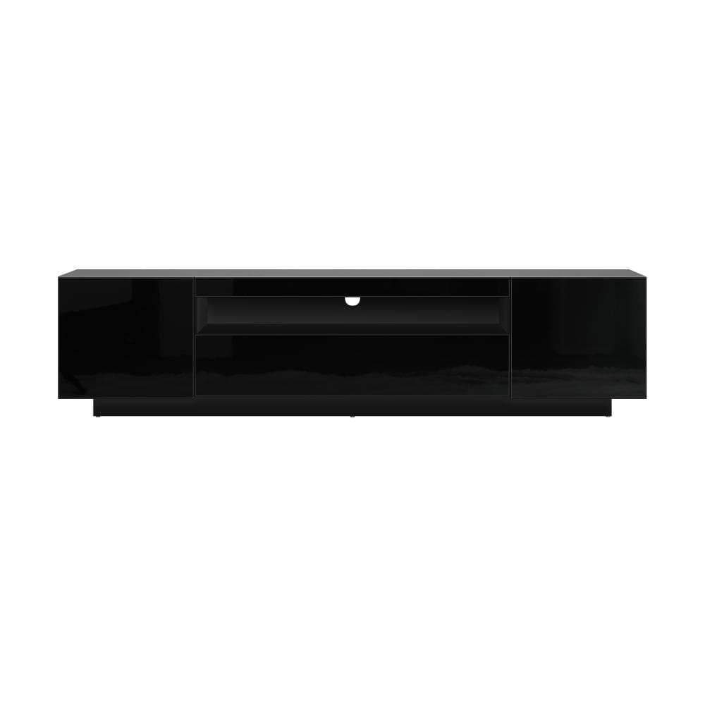TV Cabinet Entertainment Unit Stand Gloss RGB LED Furniture Black/White 180CM