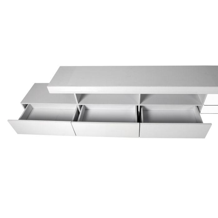 TV Cabinet Entertainment Unit Stand RGB LED Furniture Wooden Shelf 240cm