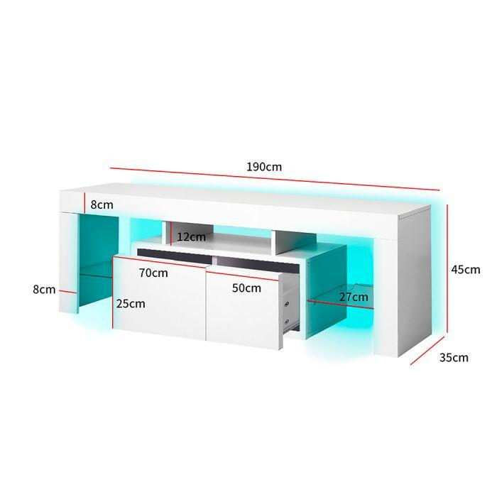 sc9&10f - TV Cabinet Entertainment Unit Stand RGB LED Furniture Wooden Shelf