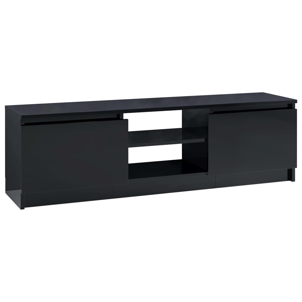 TV Cabinet High Gloss Black 120x30x35.5 cm Chipboard