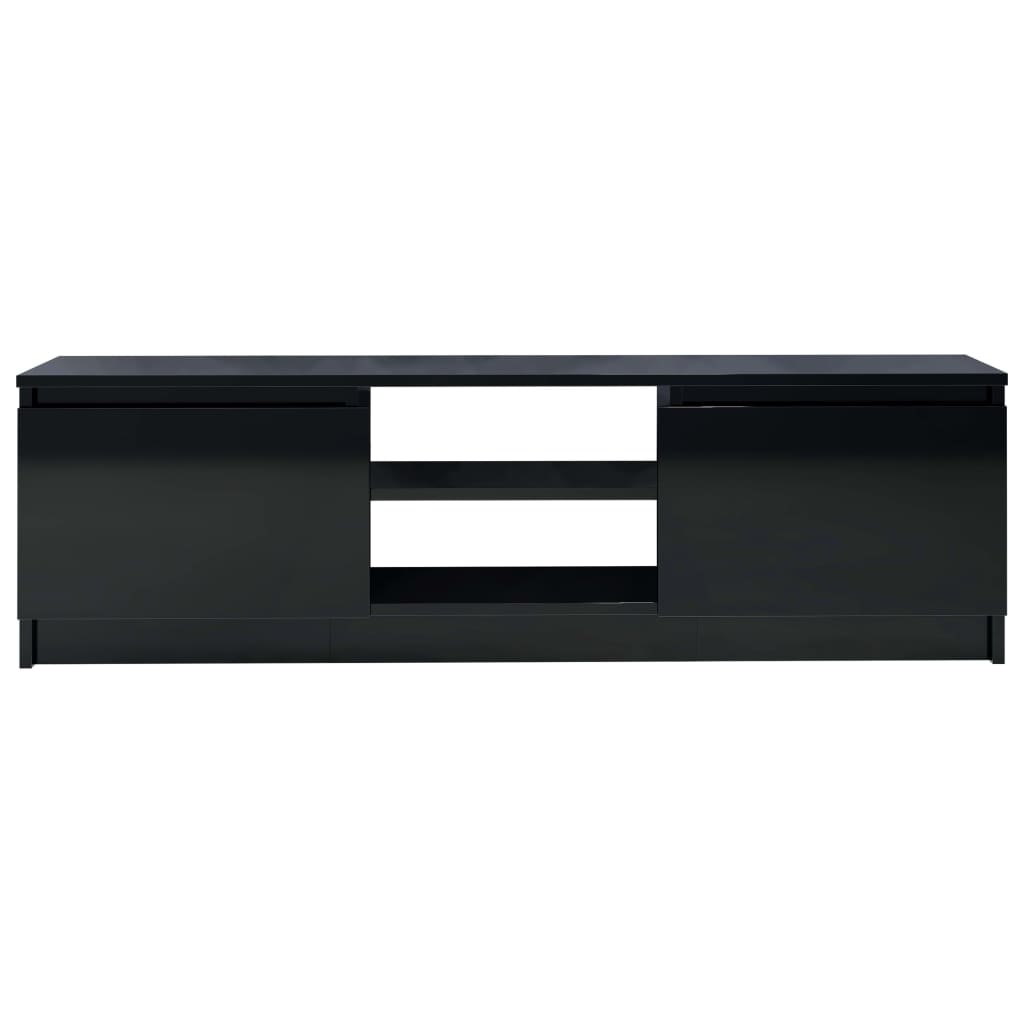 TV Cabinet High Gloss Black 120x30x35.5 cm Chipboard