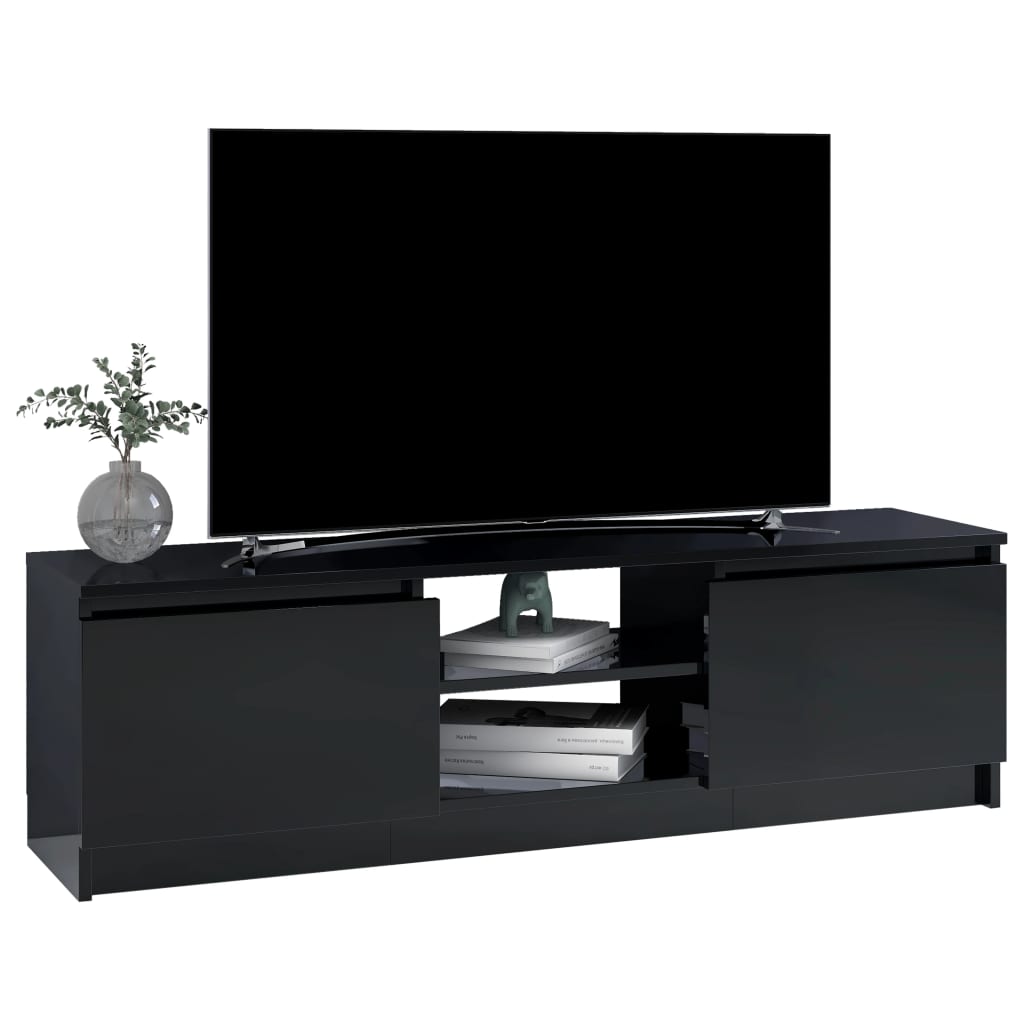 TV Cabinet High Gloss Black 120x30x35.5 cm Chipboard